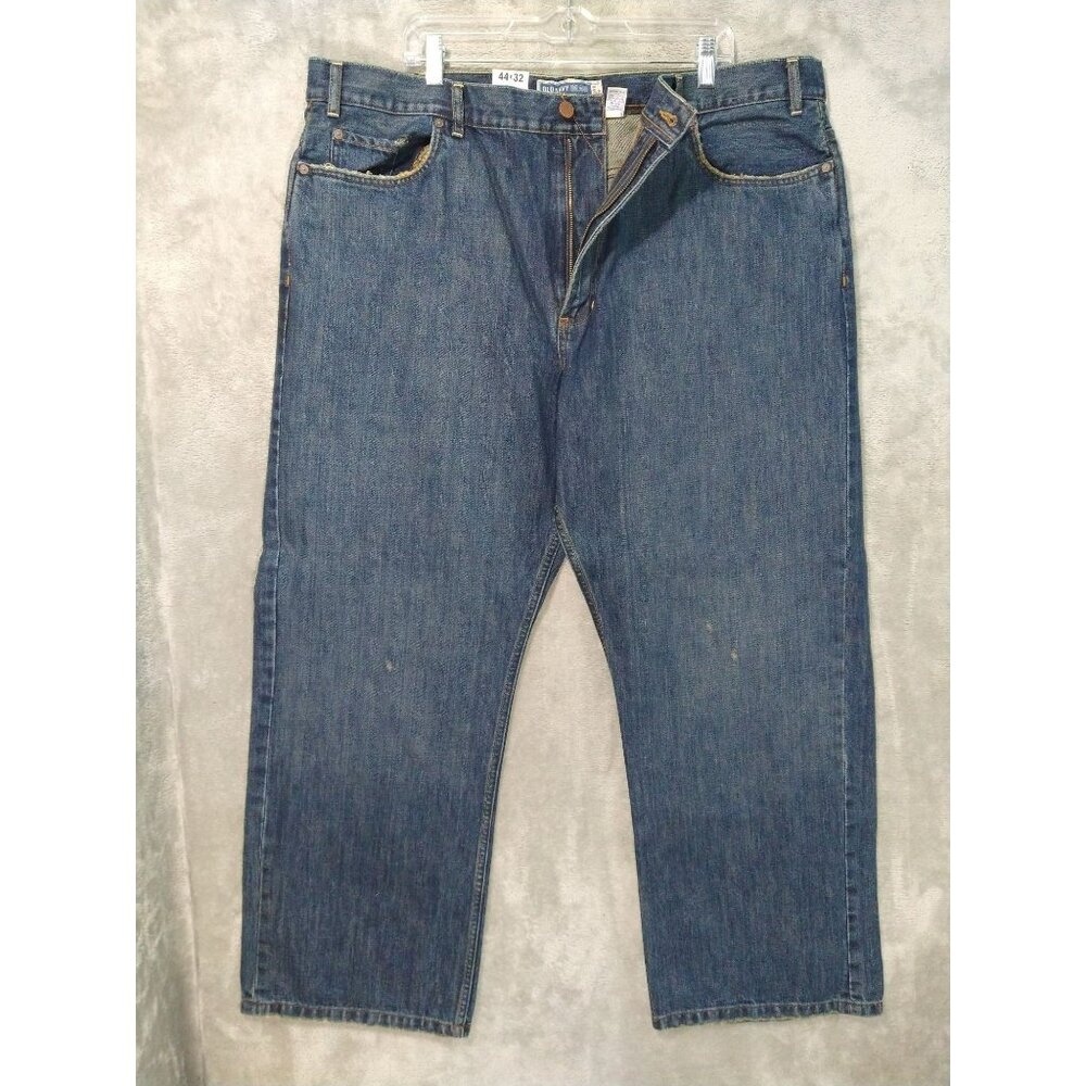 Old Navy Jeans Men 44x32 Blue Denim Loose Straight Leg Dark Wash High Rise